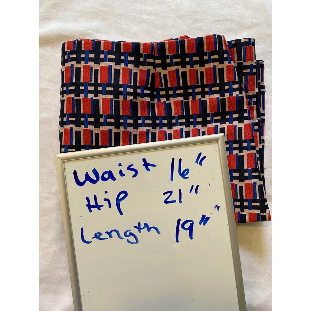 Piazza Sempione Multicolor Red Blue‎ Pink Blush SZ 12 lined Skirt made In Italy - Picture 8 of 8